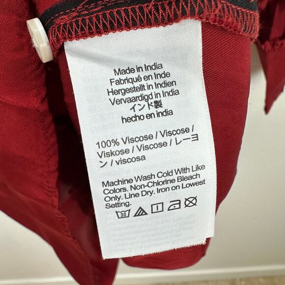 J.Crew Amelia Popover Shirtdress Drapey Viscose Twill Burgundy Ruffle Small NWT - Picture 9 of 14